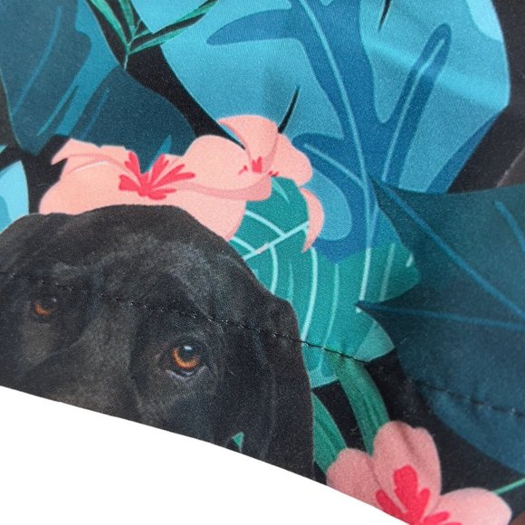 VTG Single Stitch Hawaiian Floral Mens All Over Dog Print Button Down Shirt- LG - Picture 9 of 12